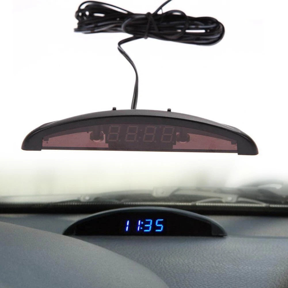 LED Display Car Clock Voltmeter for Universal Vehicles (3 in 1)