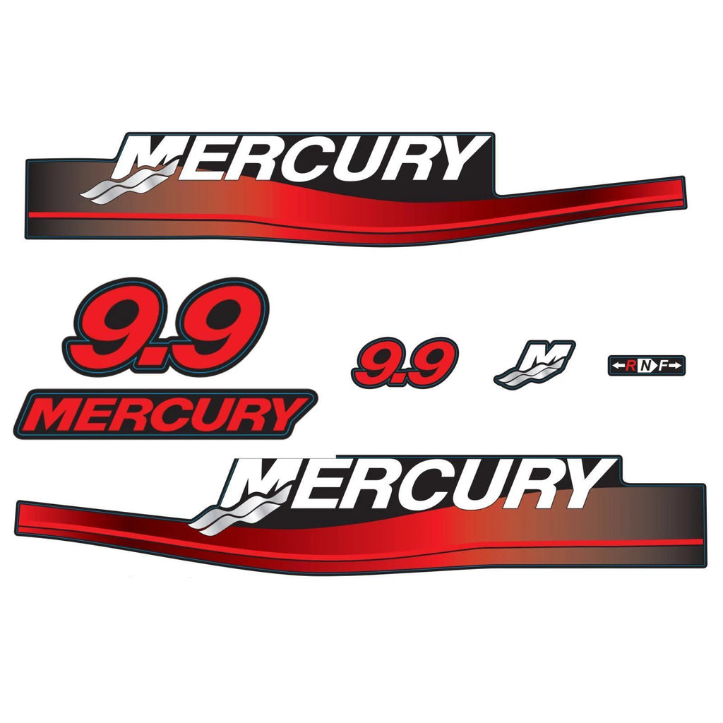 Set of 2 Decals for Mercury 9.9 hp Outboard (803158A00)