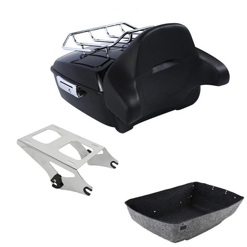 Chrome Trunk Backrest Rack for Harley Touring Road Glide (2014–2026)