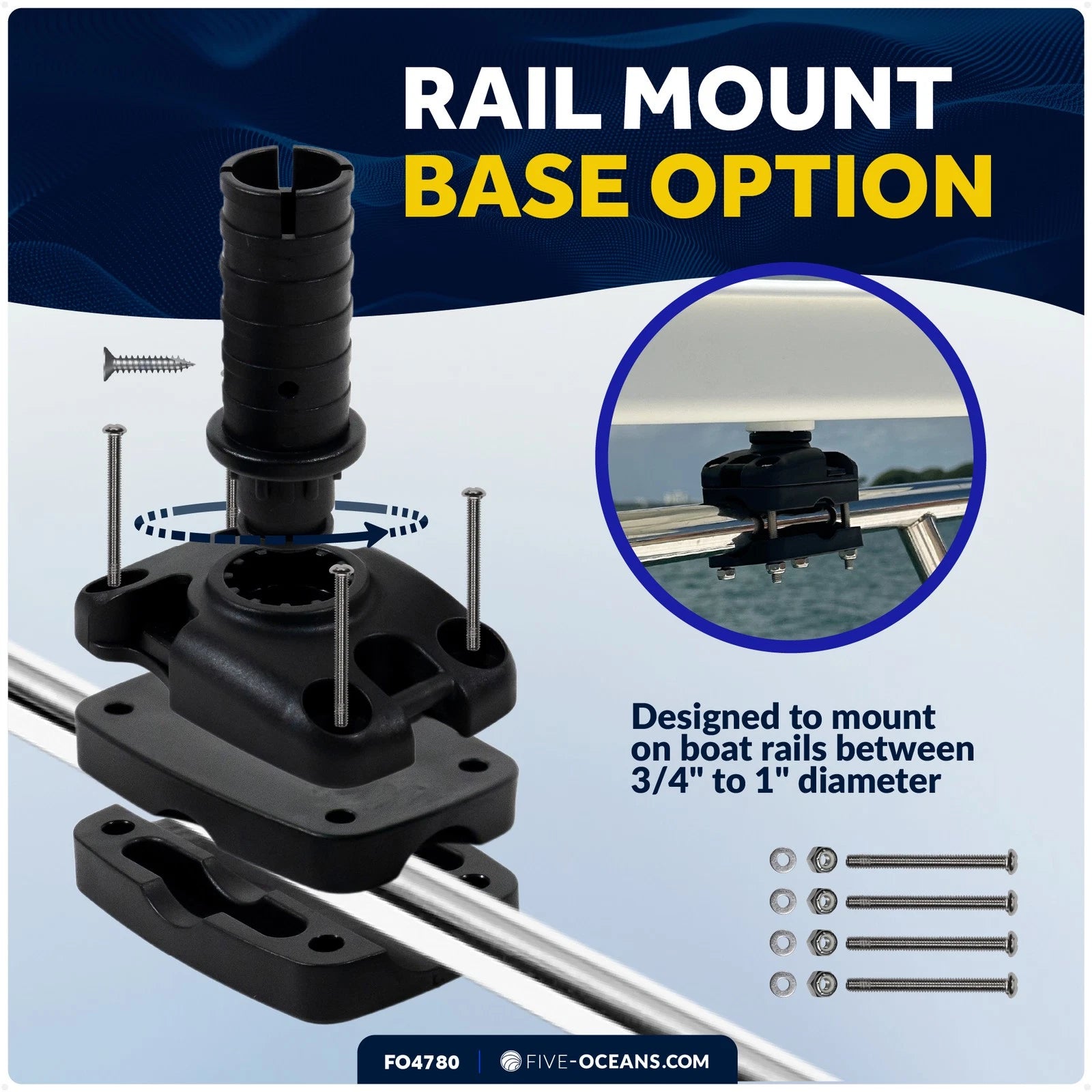 Fillet Table for Boat with Modular Rail / Deck Mount (FO4780)