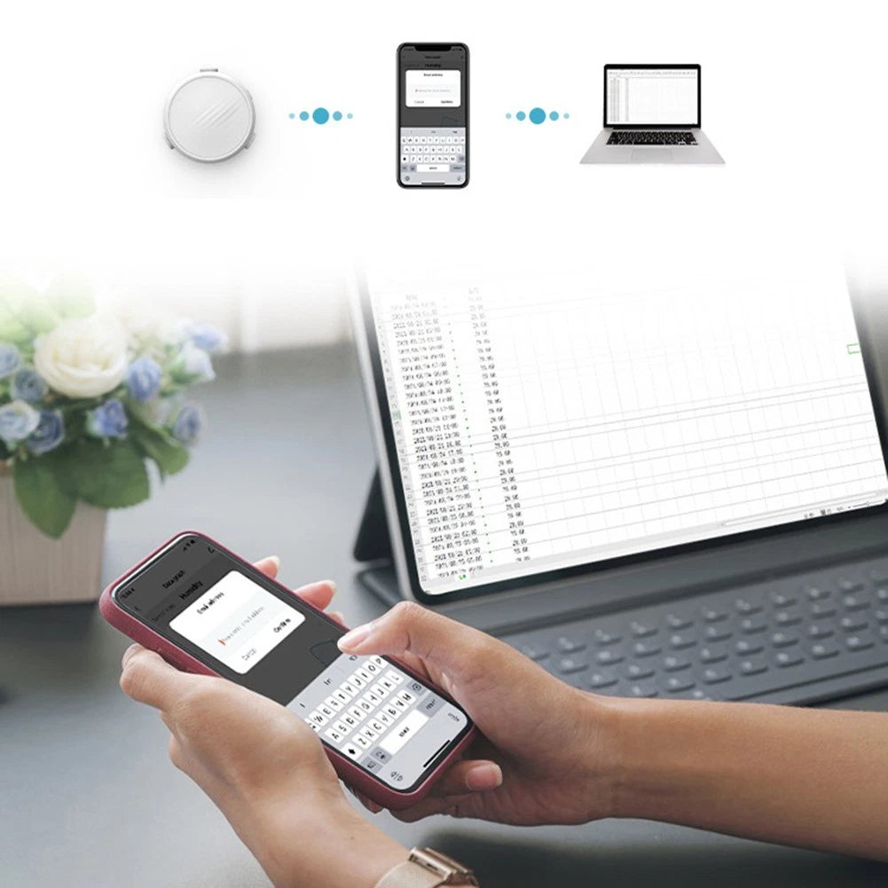 Temperature Humidity Sensor for Smart Home (USB C Power, Data Export)
