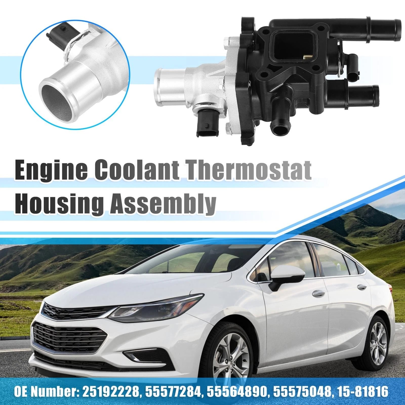 Engine Coolant Thermostat Housing Assembly for Chevrolet Cruze Sonic (2011–2028)