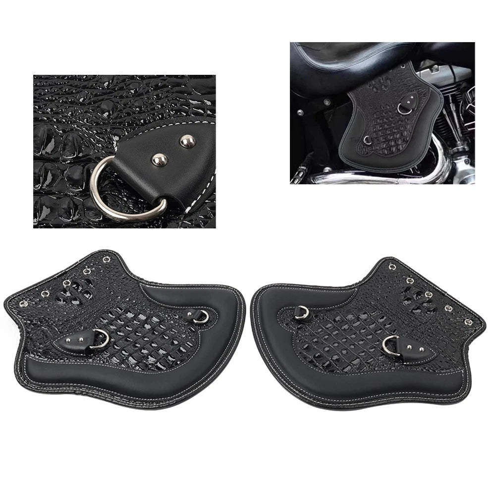 2X Leather Heat Saddle Shield Deflector for Harley Models (Universal)