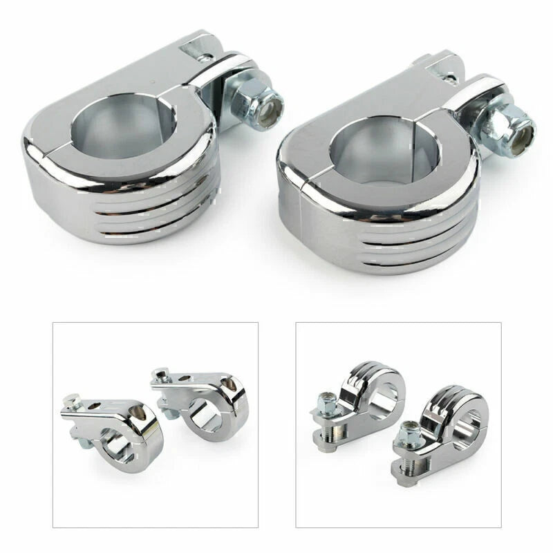 Chrome 1.25" Highway Foot Peg Mounting for Harley Touring Road King