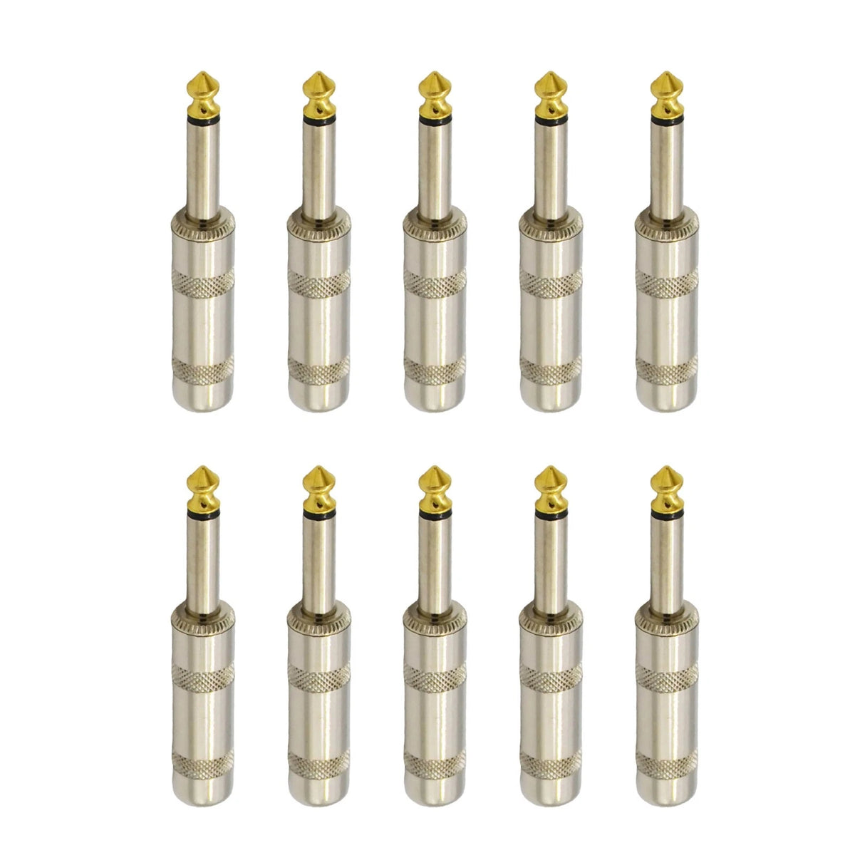 10PCS 6.35mm Mono Male Audio Speaker Adapter Plug Assembly