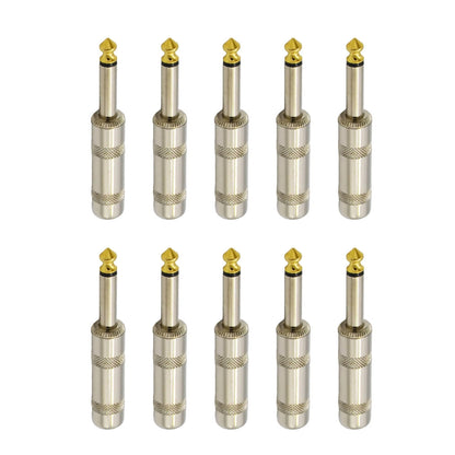 10PCS 6.35mm Mono Male Audio Speaker Adapter Plug Assembly