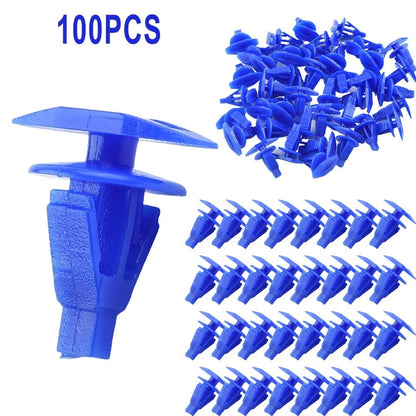 100 Pcs Blue Nylon Retainer Clips for Weatherstrip (Fits 5mm Hole)