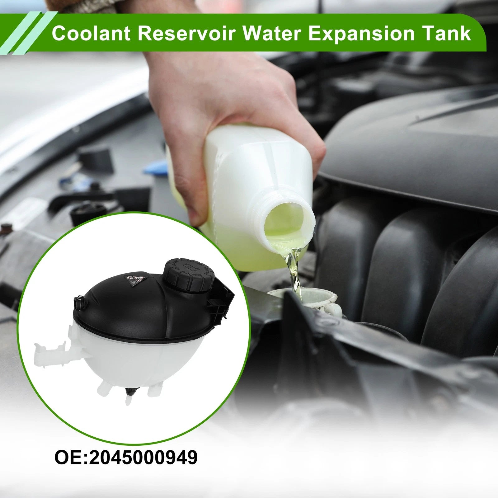 Coolant Expansion Tank with Cap Replacement for Mercedes C63 AMG (2012–2015)