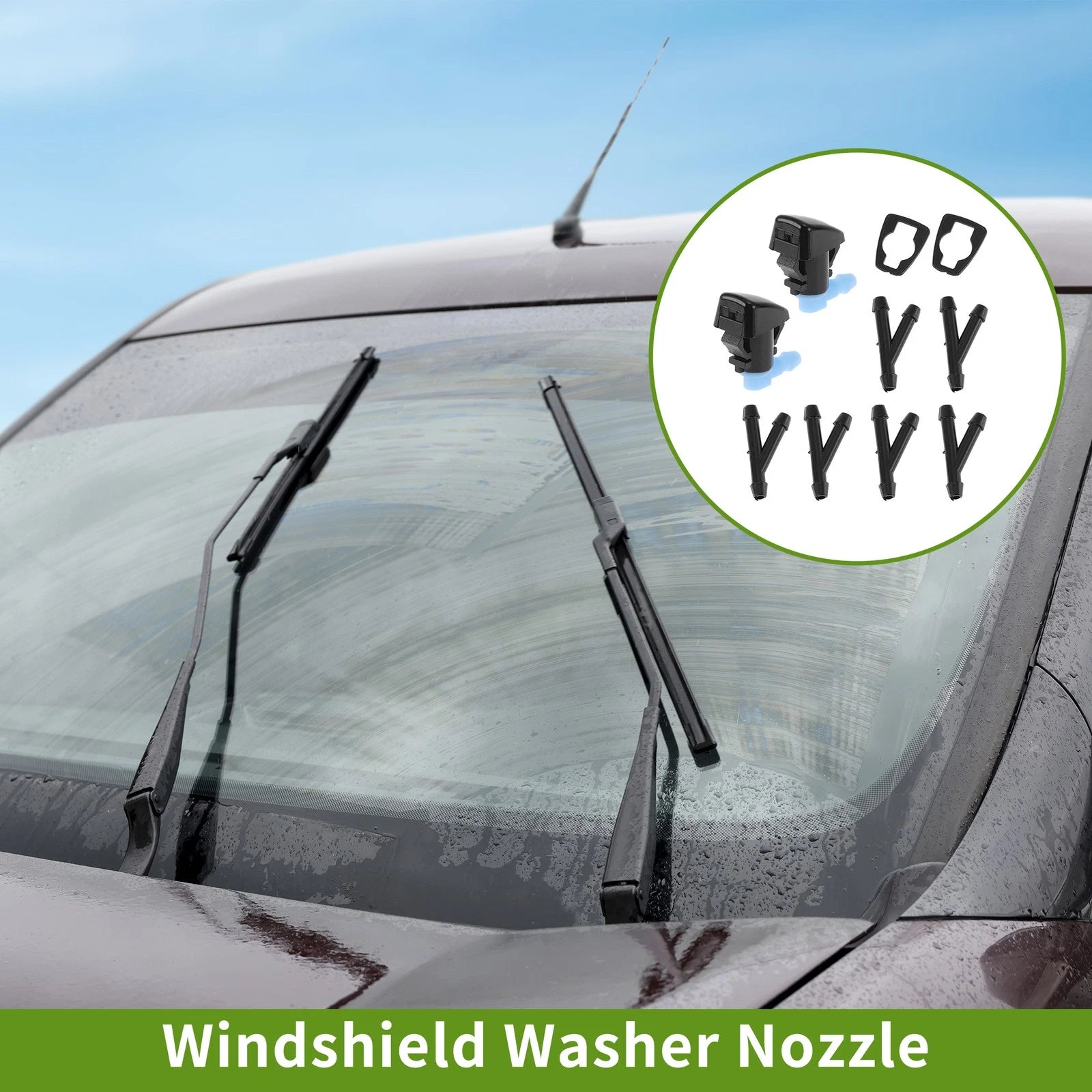 Windshield Washer Nozzle with Hose Connector for Jeep Wrangler JK (2007–2018)