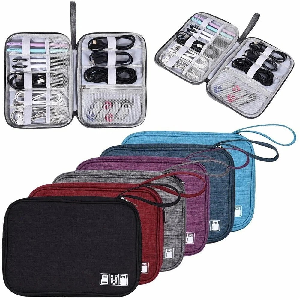 Travel Cable Storage Bag for Electronics USB Case Charger Organizer