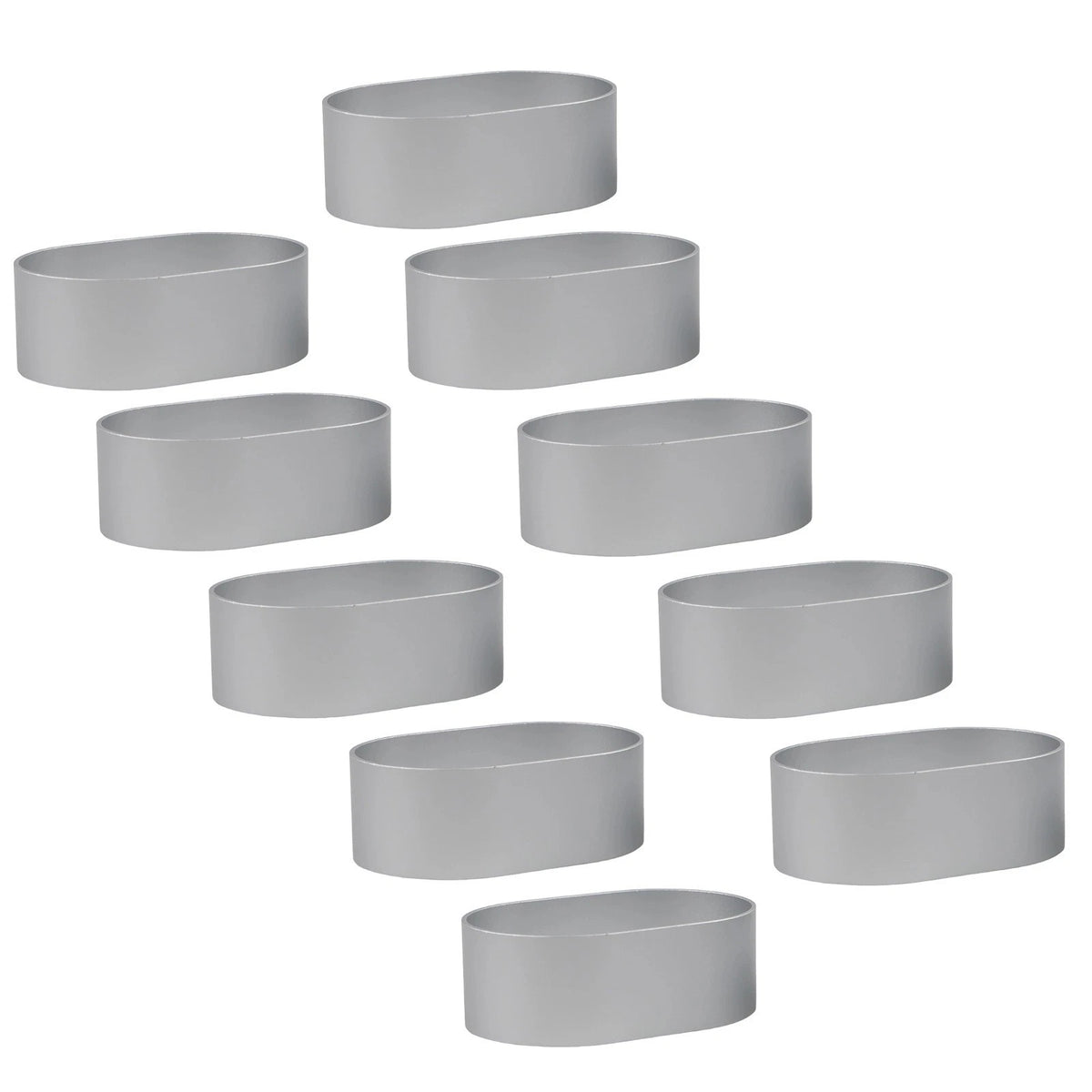 Set of 10 Aluminium Oval Egg Shape Cheese Cake Rings
