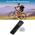 Bicycle Spokes Nipple Set 183mm Carbon Steel Black for Universal (All)