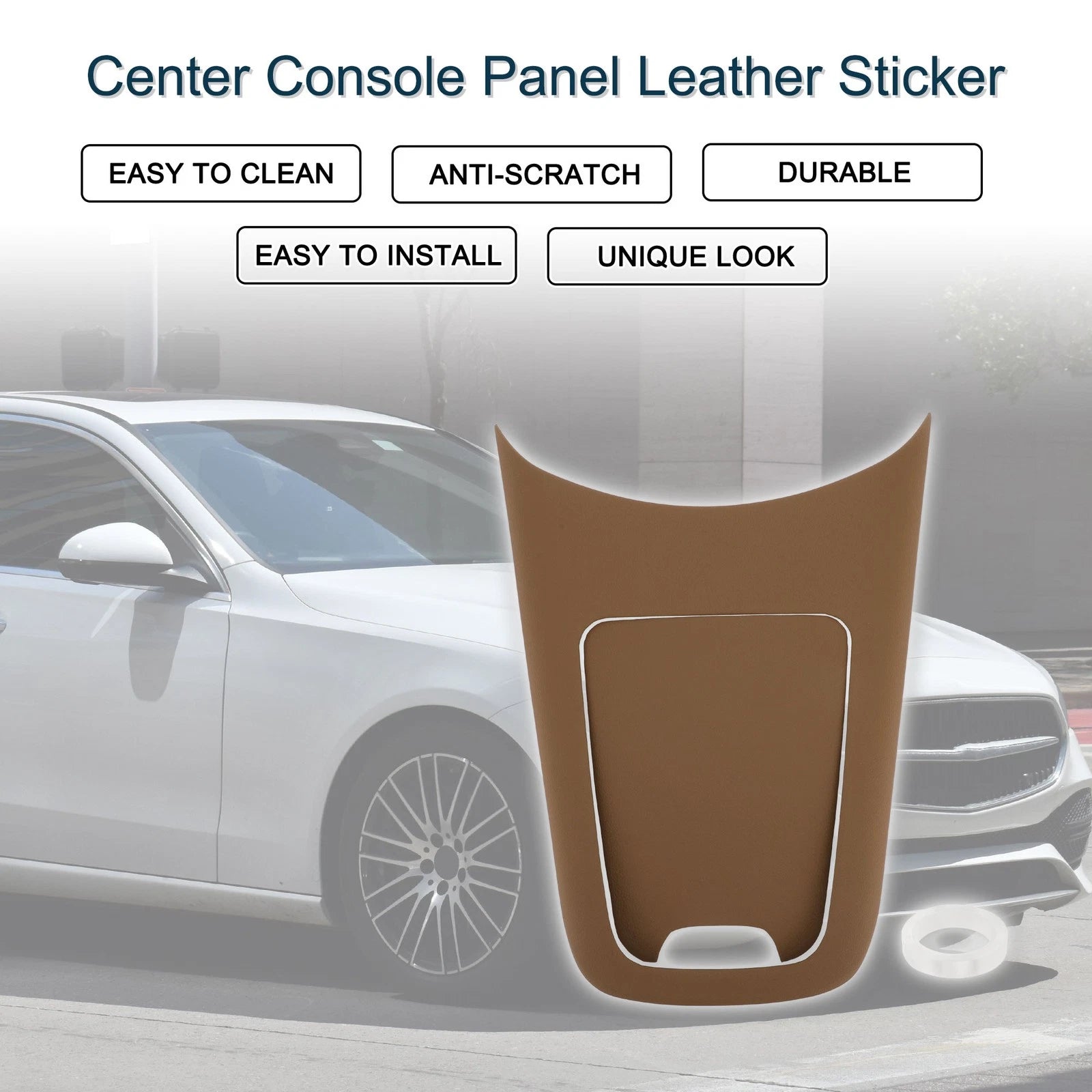 Center Console Panel Sticker for Mercedes-Benz E-Class 2024 Brown Set
