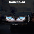 Reflective Bumper Decal for Car (White, Black Square Eye)