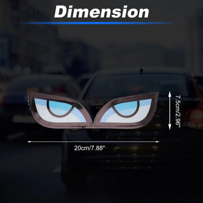 Reflective Bumper Decal for Car (White, Black Square Eye)