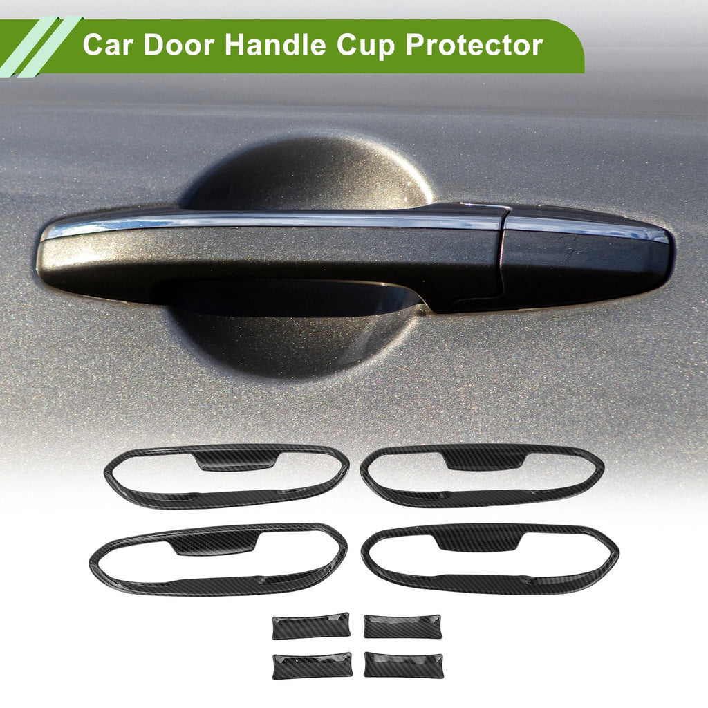 Car Door Handle Cup Protector for Ford Edge Carbon Fiber Black ABS (2011–2014)
