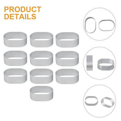 Set of 10 Aluminium Oval Egg Shape Cheese Cake Rings