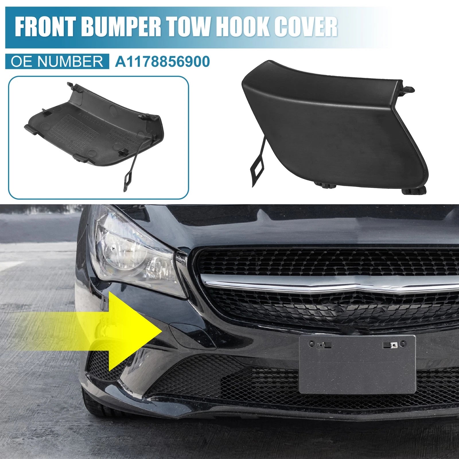 Bumper Tow Hook Cover Front Right for Mercedes-Benz CLA250 (2017–2019)