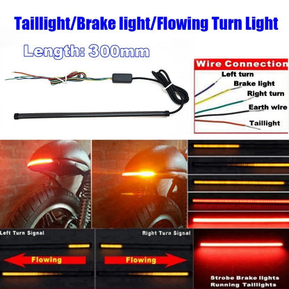 LED Flexible Strip Tail Light Turn Signal Brake Indicator for Motorcycle