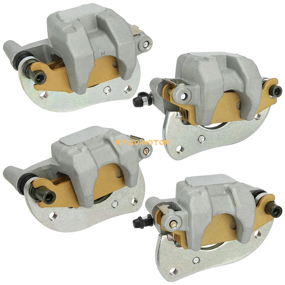 Front & Rear Brake Calipers W/Pads for Yamaha Grizzly 700 YFM700 (2007–2020)