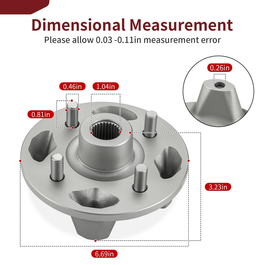 2X Wheel Hubs for Yamaha Viking 700 VI (2014–2015) 1XD-25111-00-00