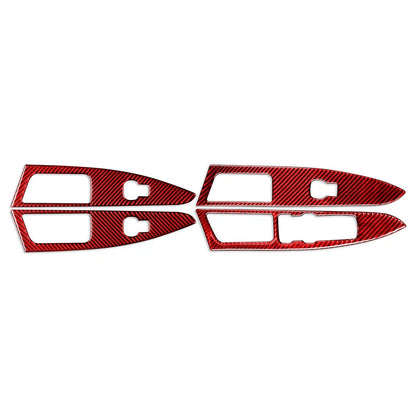 Window Lift Panel Switch Cover Trim for Ford Mondeo (2018–2019) Carbon Fiber Red
