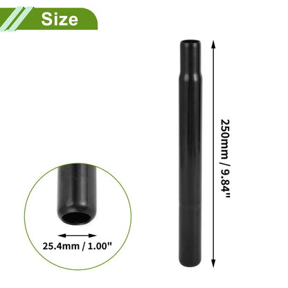 25.4mm Bike Seat Post for Universal Saddle (Durable Black Steel)