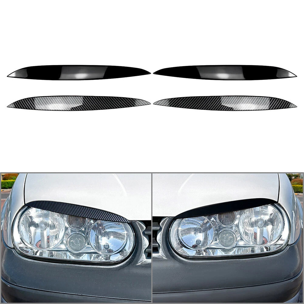 2 Pcs ABS Headlight Eyebrow Eyelid Trim for VW Golf MK4 (1997–2005)