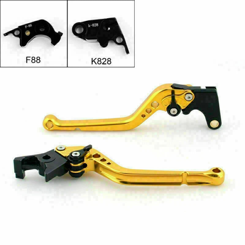 Long Brake Clutch Levers for Kawasaki ZX10R ZX6R Z1000 (2006–2014) Gold T9