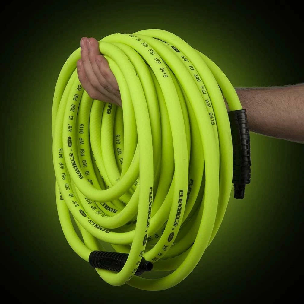Flexzilla Air Hose 1/2" x 25' with 3/8" MNPT Fittings for