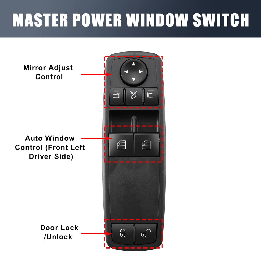 Power Window Switch Replacement for Mercedes W169 W245 A200 A180 (2004–2012)
