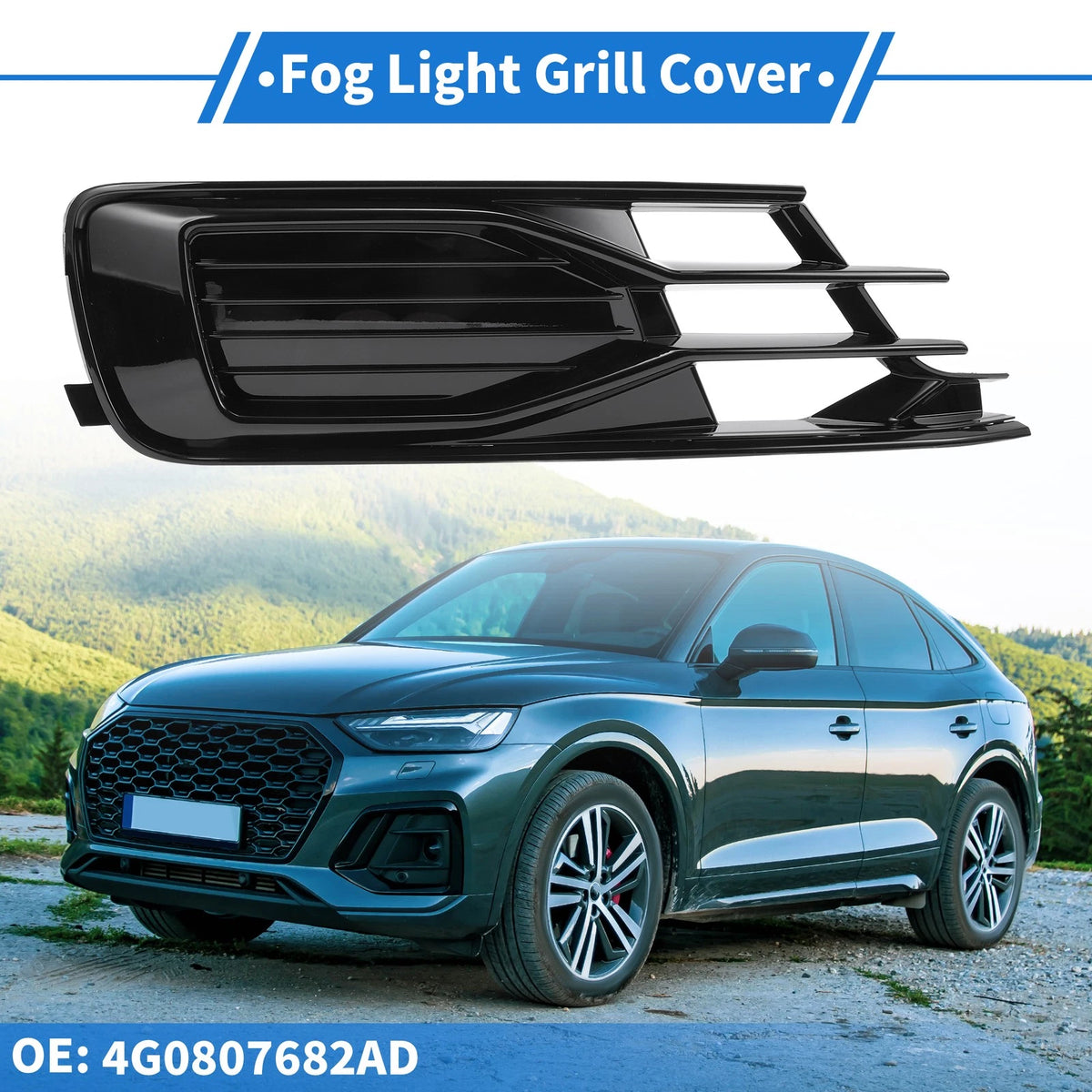 1pc Front Right Fog Light Grill Replacement for Audi A6 C7 (2014–2018)