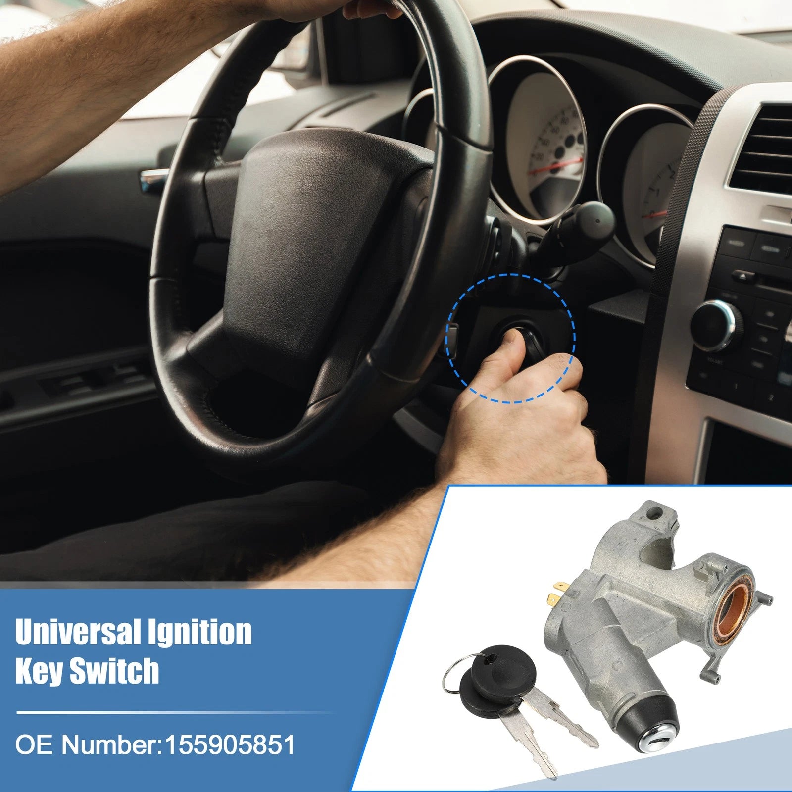 Ignition Key Switch Replacement for Volkswagen Golf Base Hatchback (1990–2014)