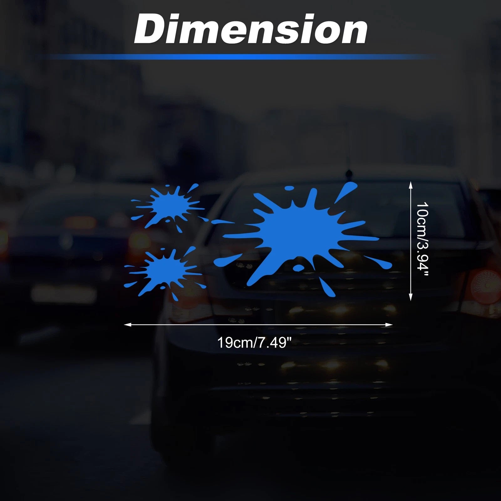 Reflective Bumper Decal for - Blue, 3 Spots