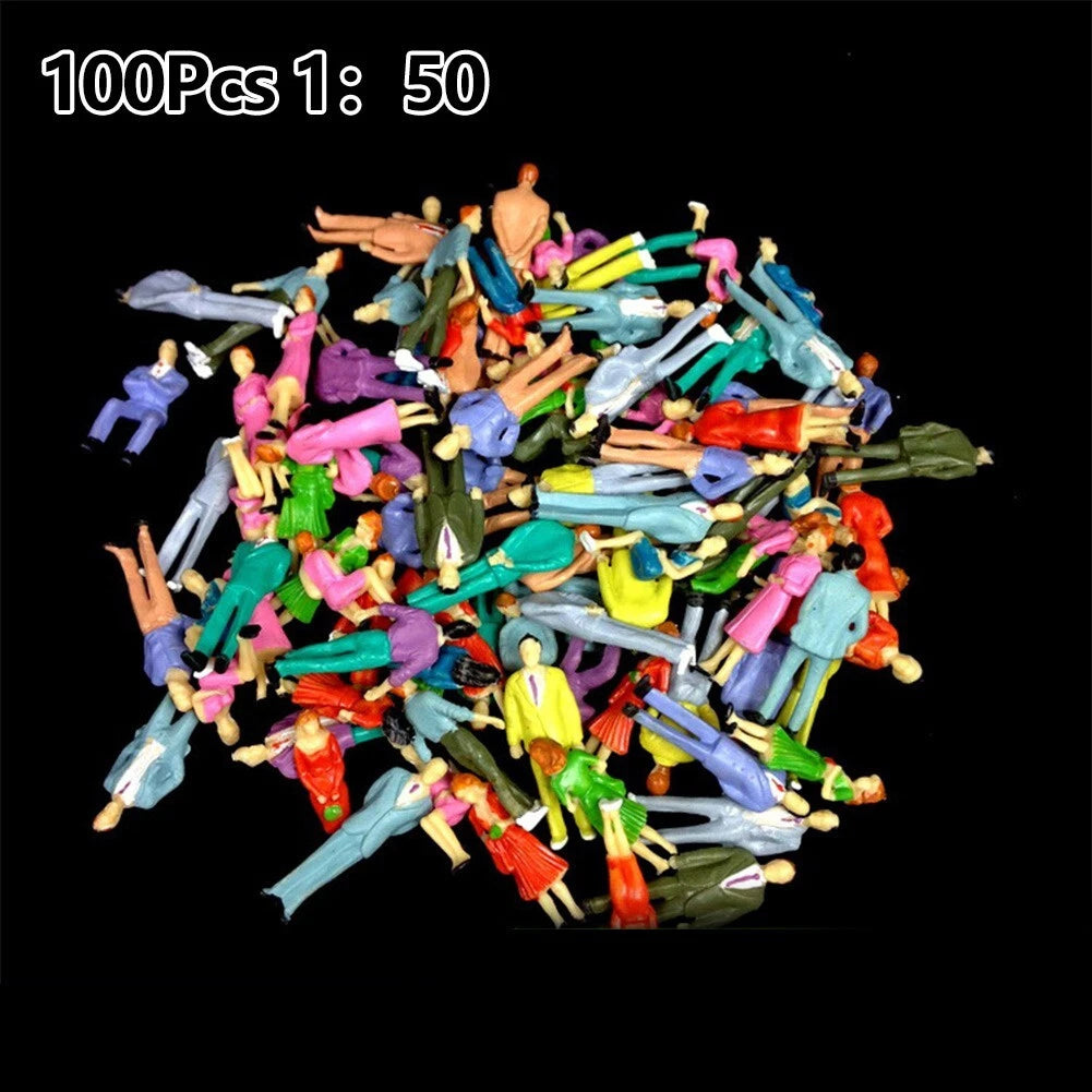 Painted Figures Model Sand Table 100 Pcs 1:50 Scale Multicolor