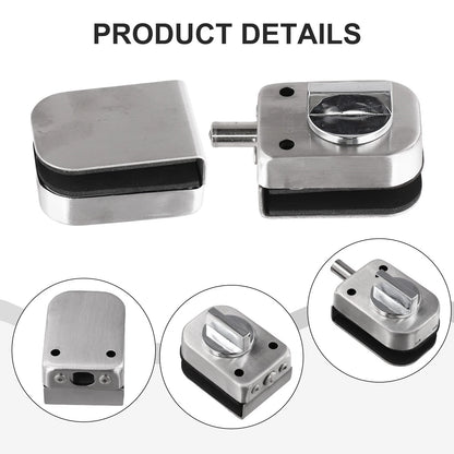 Stainless Steel Glass Door Lock for Sliding Doors (8-12mm Thick)