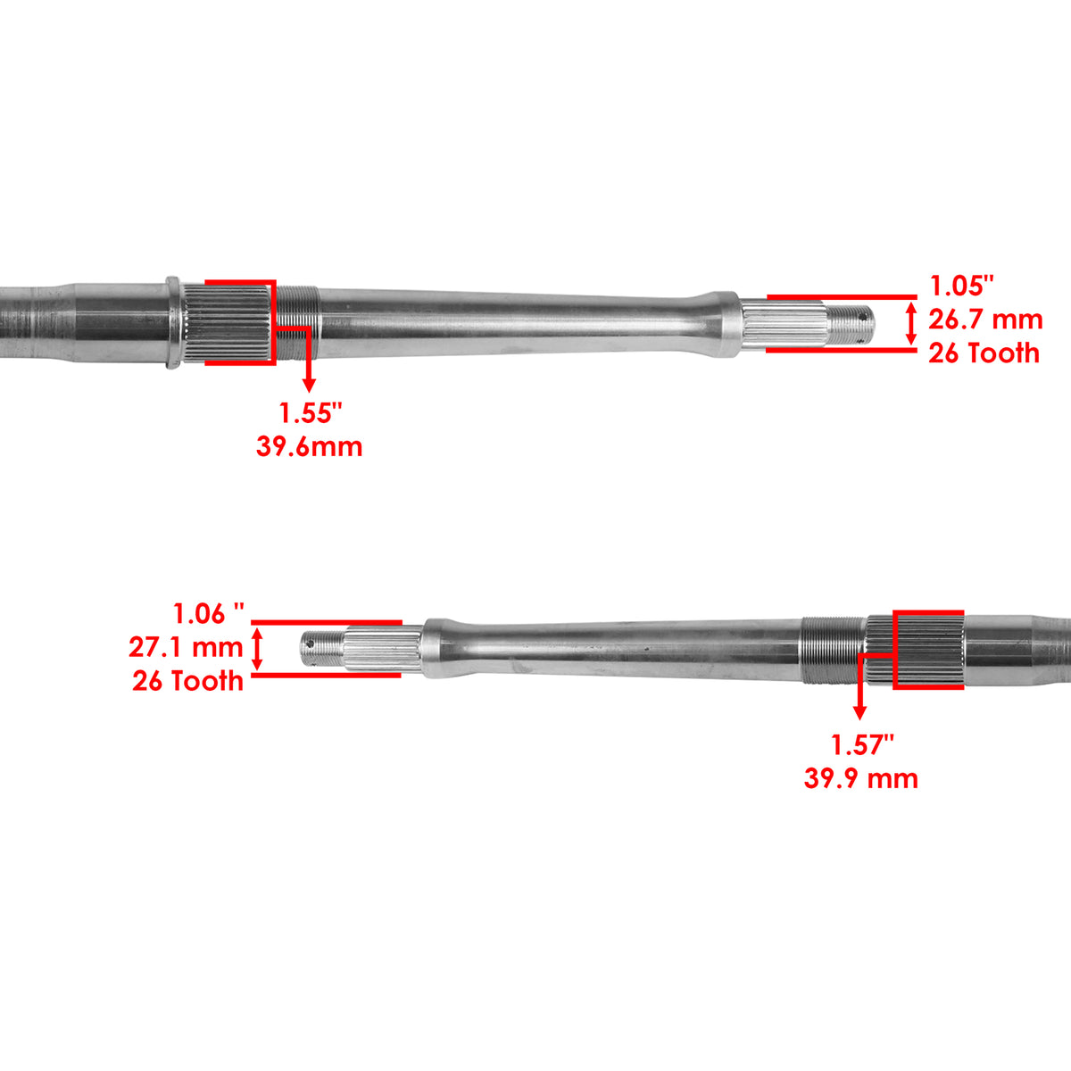 Caltric Rear Wheel Axle Shaft Replacement for Can-Am DS650 Baja (2000–2003)