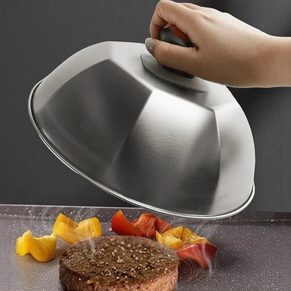 Stainless Steel Steak Lid for Grilling Heat Retention