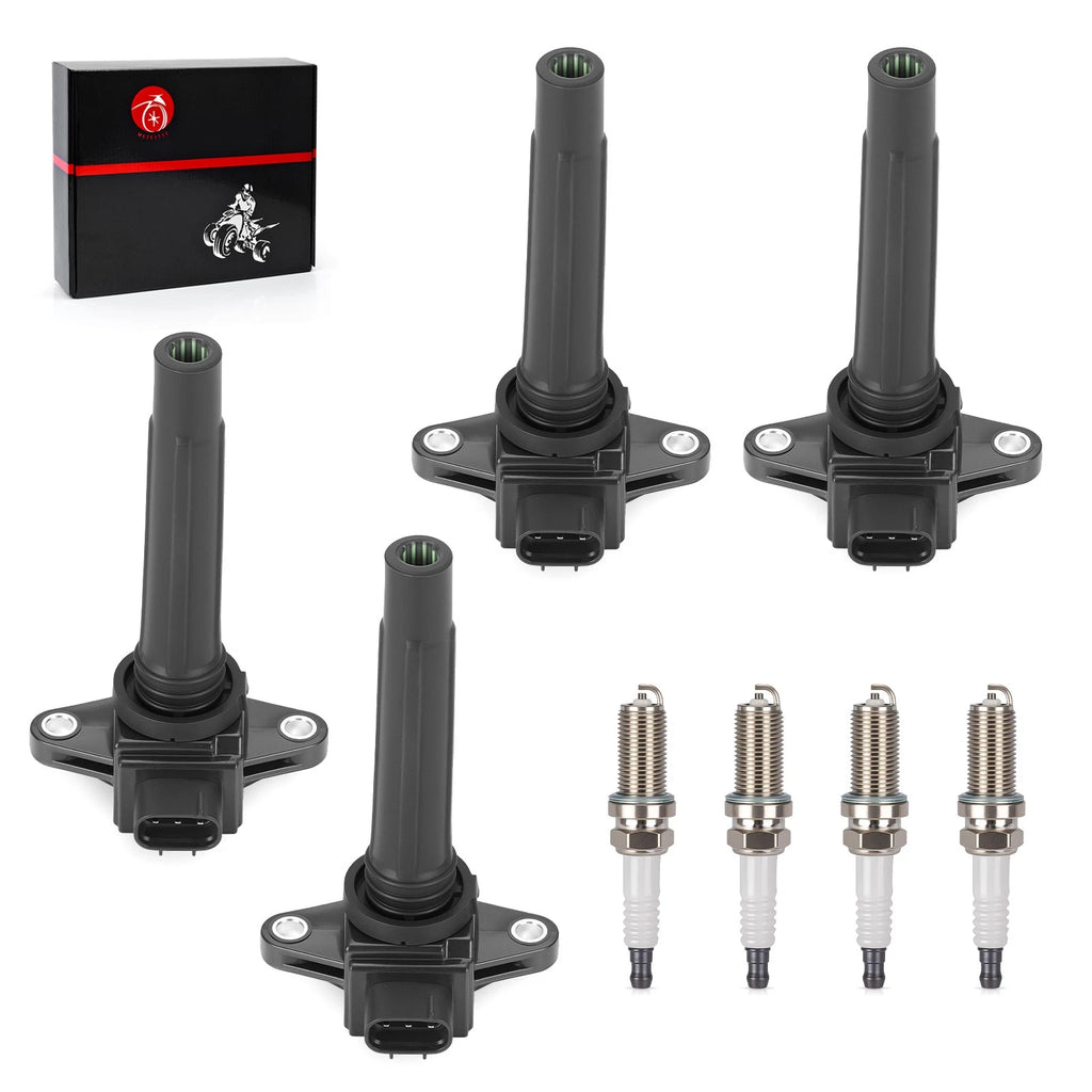 Set of 4 Ignition Coils w/Spark Plug for Yamaha RX1800 AX190 SX190 (2012–2018)