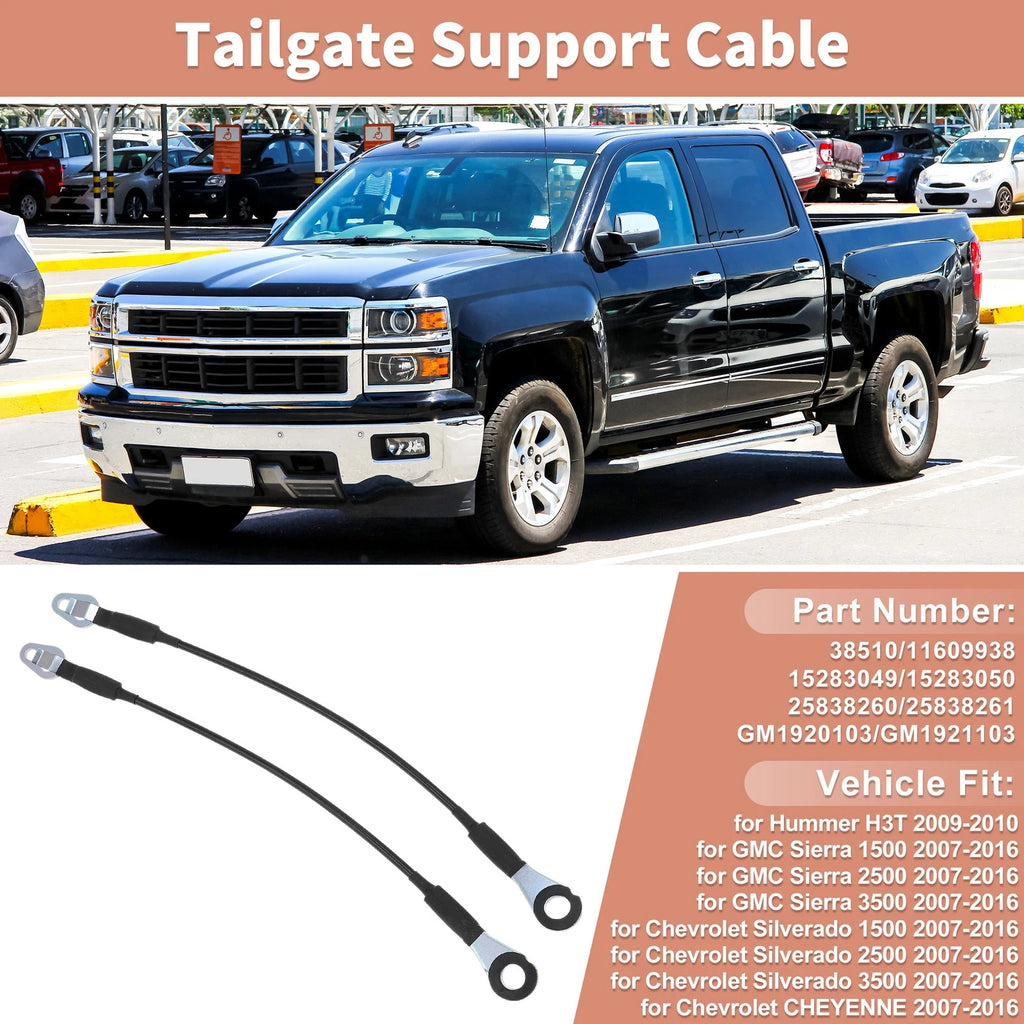 Tailgate Support Cables Replacement for Chevy Silverado 1500 2500 3500 (2007–2018)