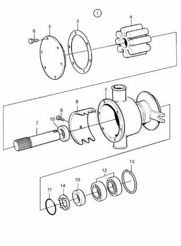 Water Pump Repair Kit for Volvo Penta (877373, 876088, 18-3262, 875759, 876529, 22136)