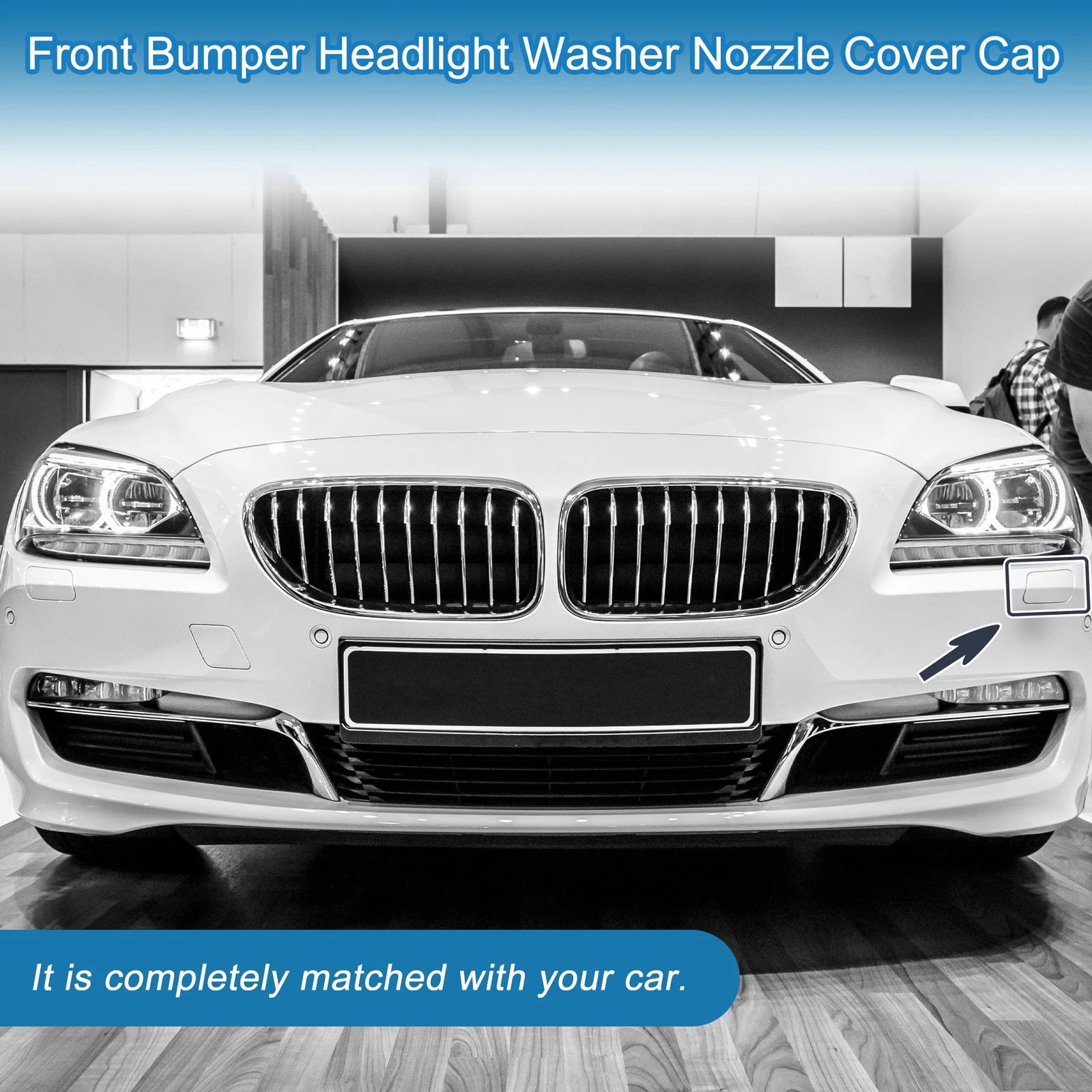 Front Left Headlight Washer Nozzle Cover Cap for BMW 640i (2012–2015)