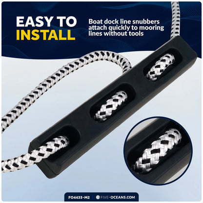 2-Pack Marine Rubber Boat Dock Line Snubbers for Boats (20mm-22mm)