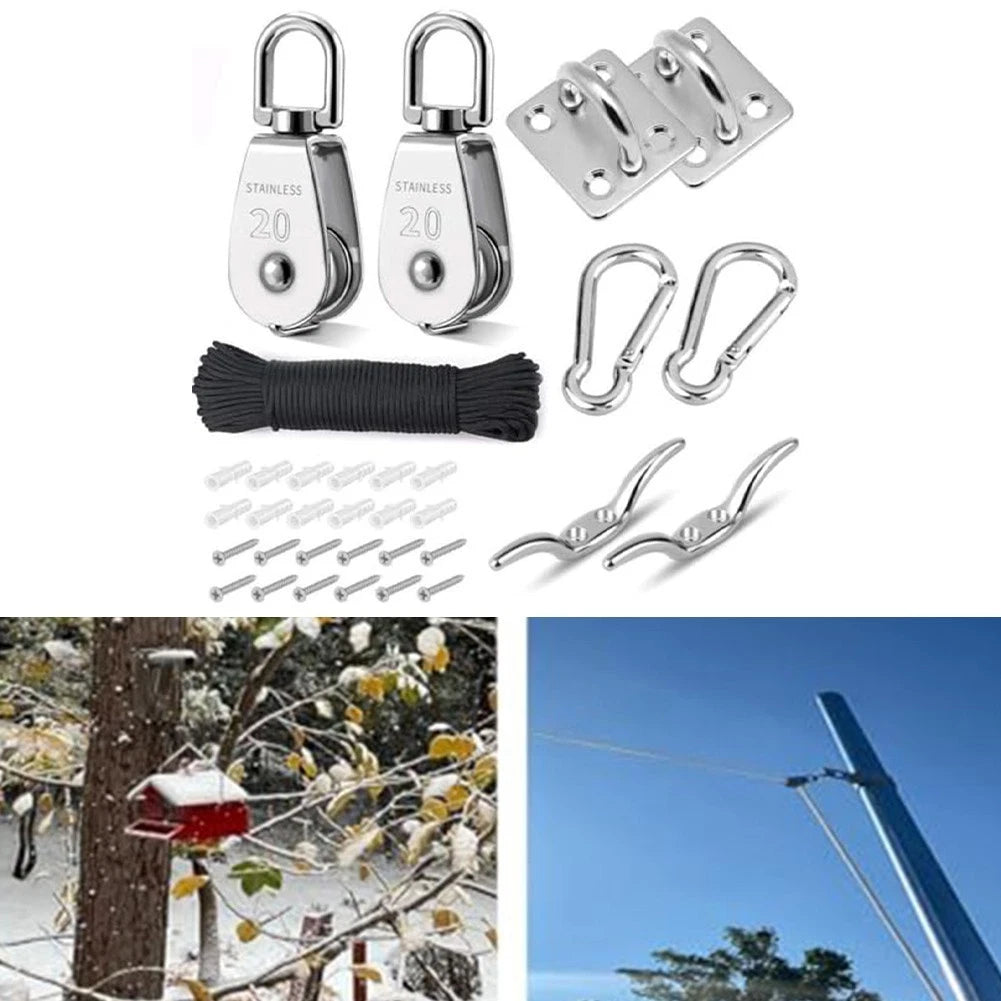 M20 Stainless Steel Pulley Kit for Garages and Workshops
