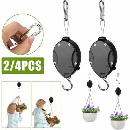 Set of 4 Adjustable Flower Hanger Hooks for Gardening