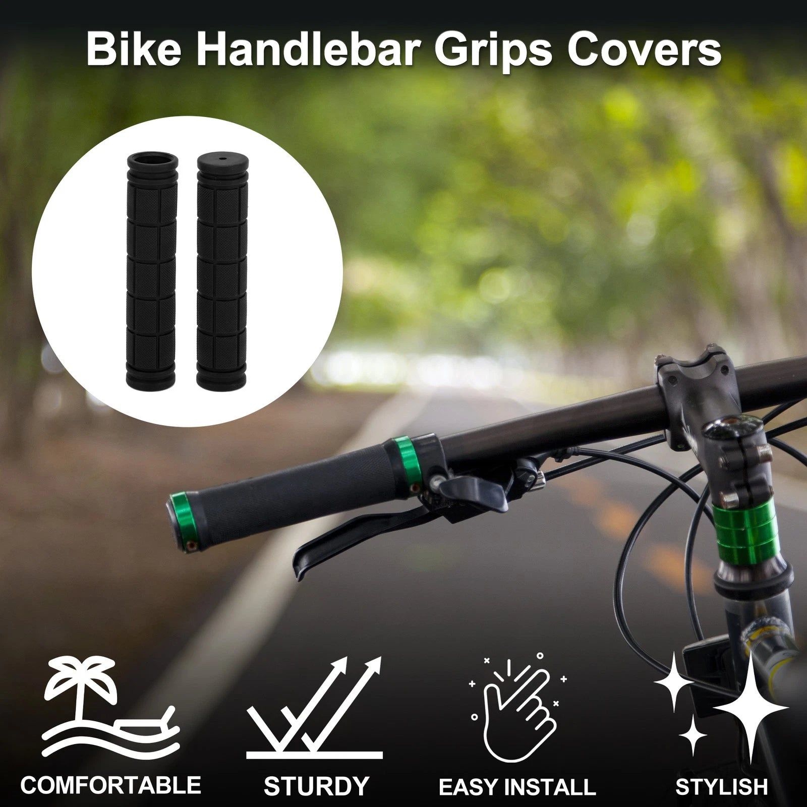 Bike Handlebar Grip Covers 120mm Lightweight MTB End Grips Protector for 1 Pair