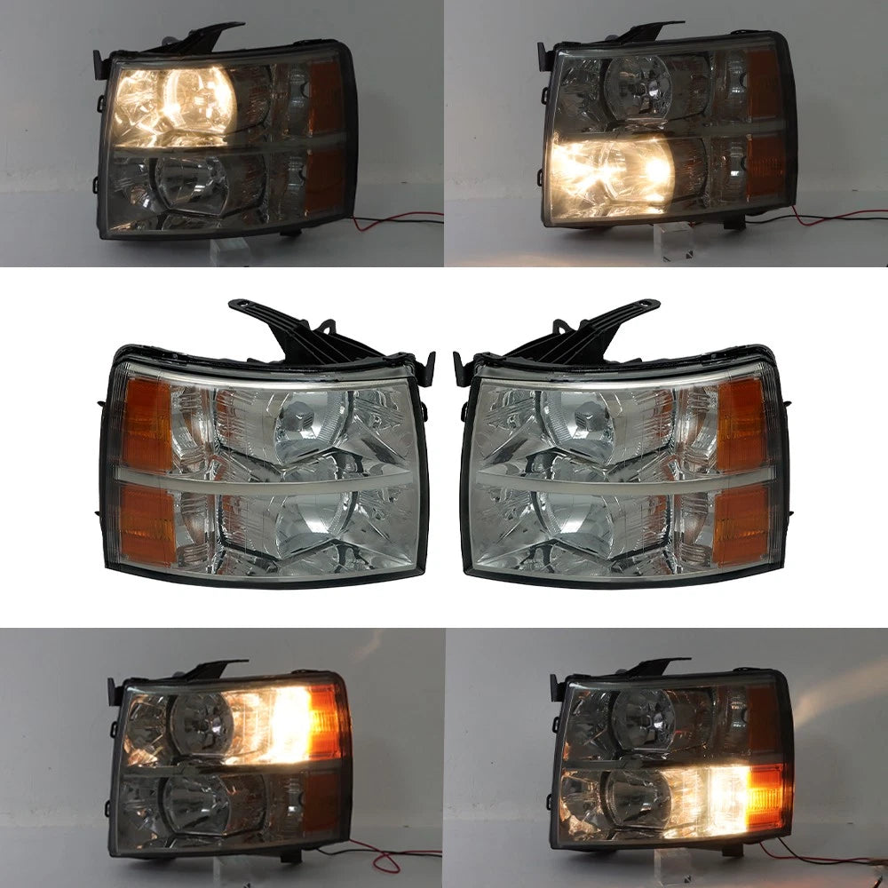 Smoked Halogen Headlights for Chevy Silverado 1500 2500 3500 (2007–2013)