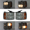 Smoked Halogen Headlights for Chevy Silverado 1500 2500 3500 (2007–2013)