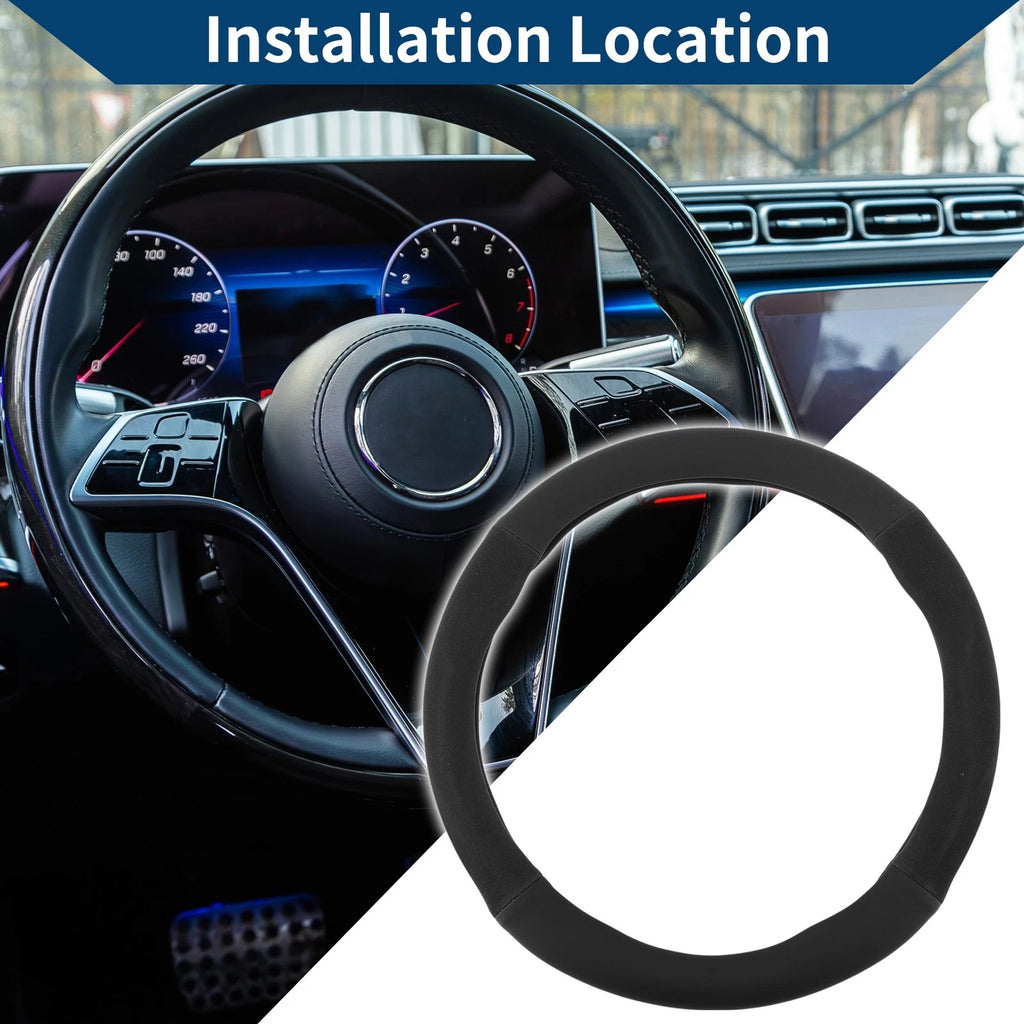 PU Leather Steering Wheel Cover for Universal Fit (14.96")