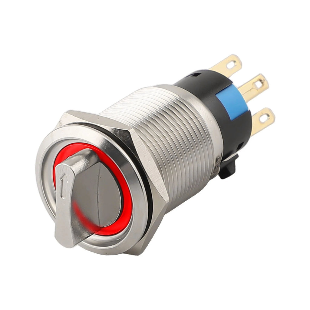 19mm Rotary Switch Self Locking 2 Positions LED Push Button